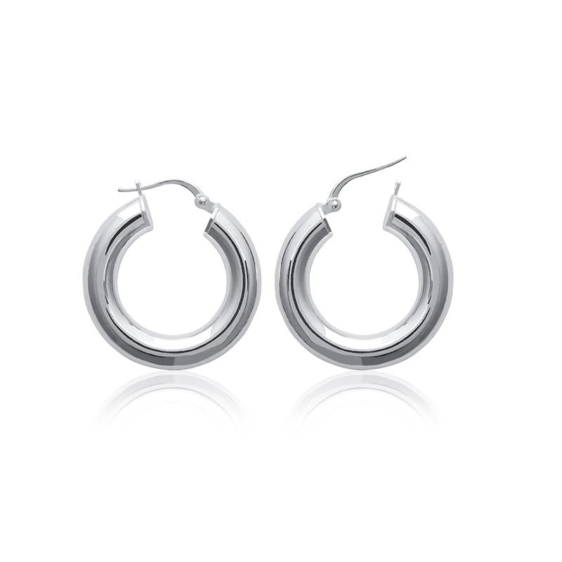 Boucles d'oreilles créoles épaisses en argent