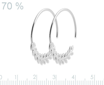 Boucles d'oreilles créoles épi de blé en argent