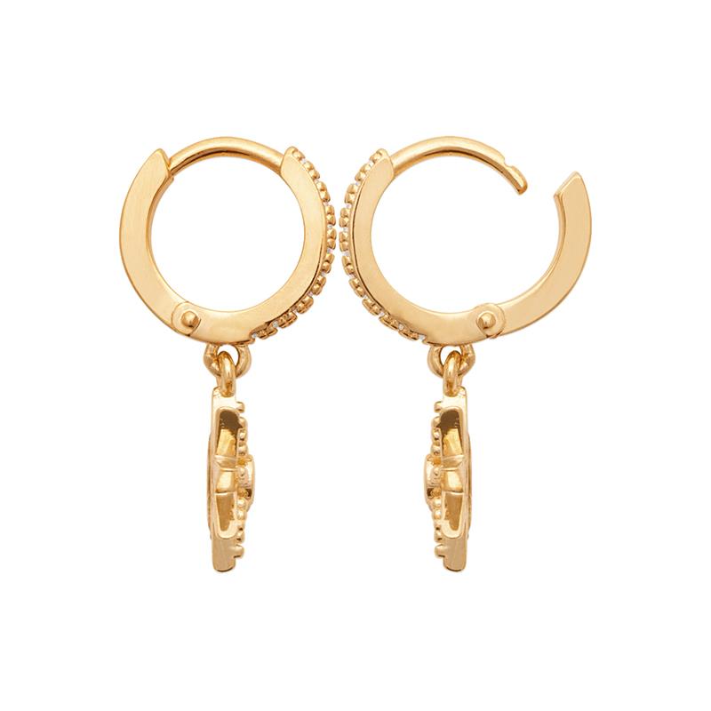 Boucles d'oreilles mini-créoles étoile plaqué or