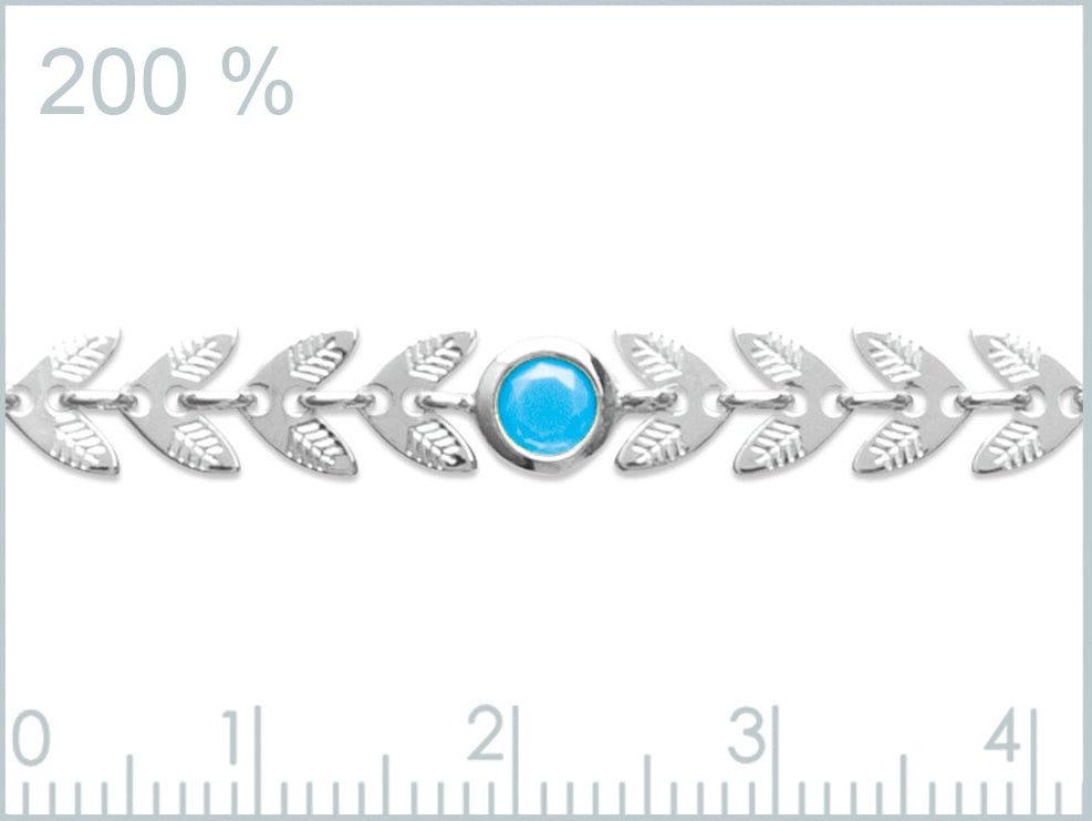 Bracelet épi de blé et pierre turquoise en argent