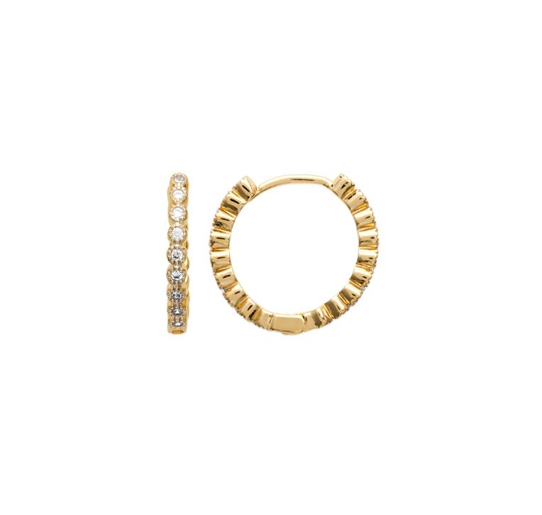 boucles oreille créoles plaqué or sertie de zircon