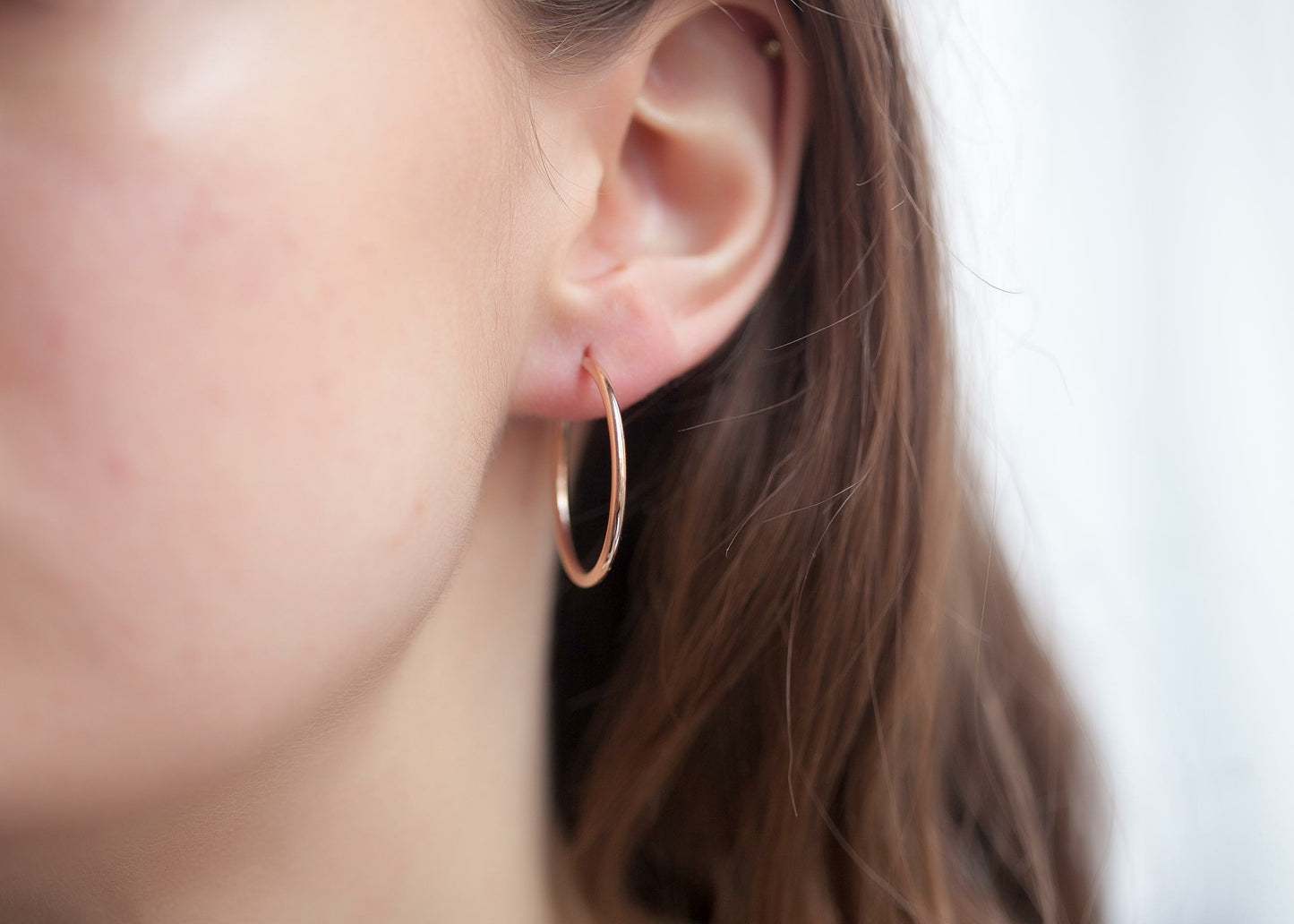 Boucles d'oreilles créoles 3cm plaqué or rose
