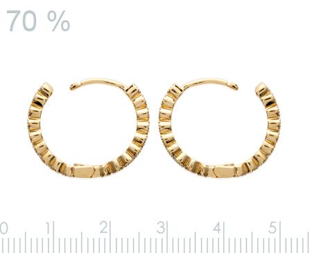 boucles oreilles sertie de zircon plaqué or