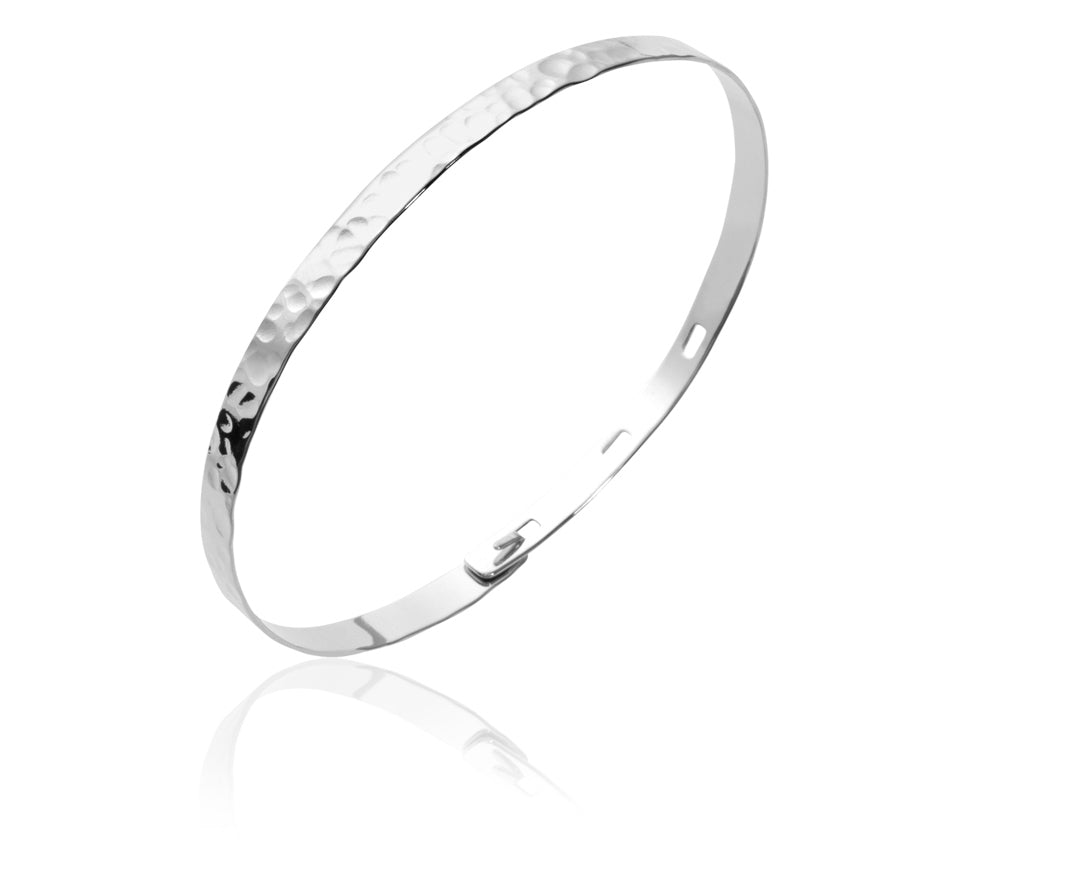 Bracelet jonc martelé en argent