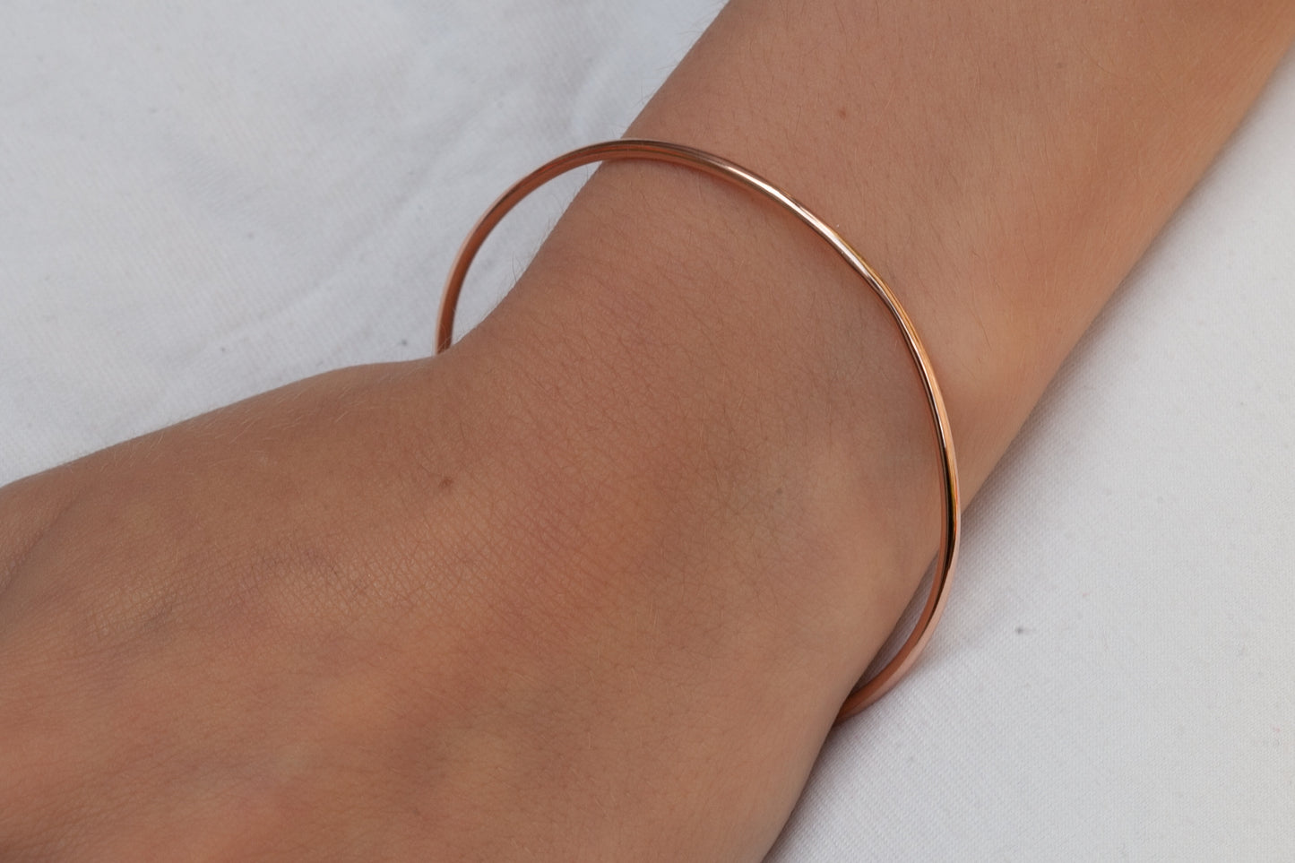 Bracelet jonc simple plaqué or rose