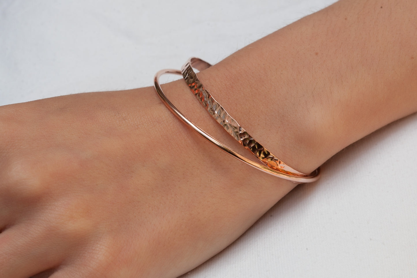 Bracelet jonc simple plaqué or rose