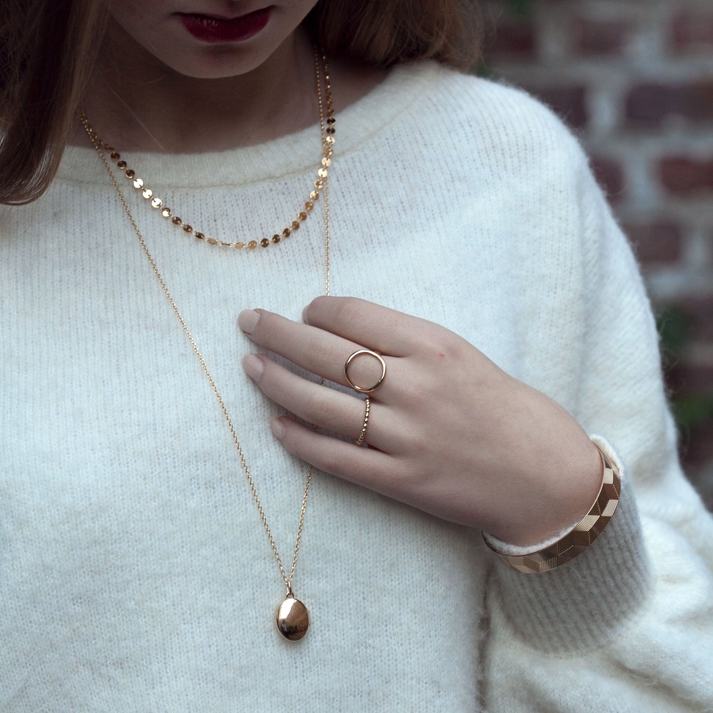 Bague petites boules plaqué or jaune