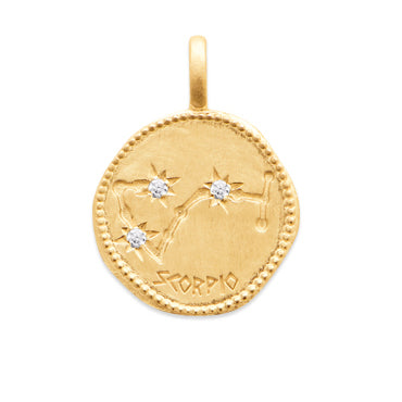 Pendentif constellation signe astrologique plaqué or