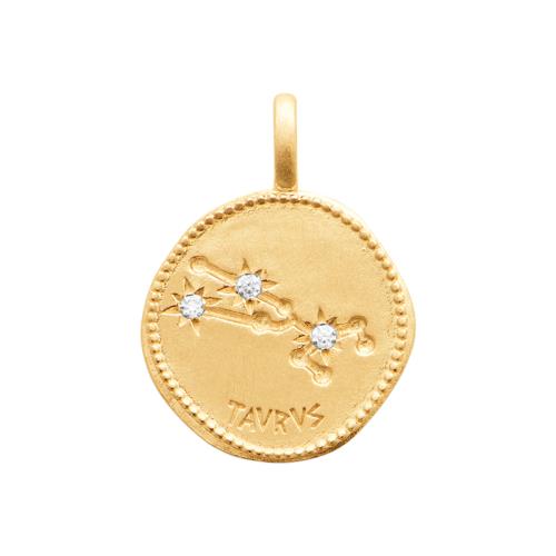 Collier avec pendentif constellation signe astrologique plaqué or