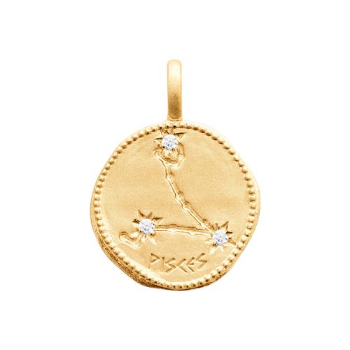 Collier avec pendentif constellation signe astrologique plaqué or