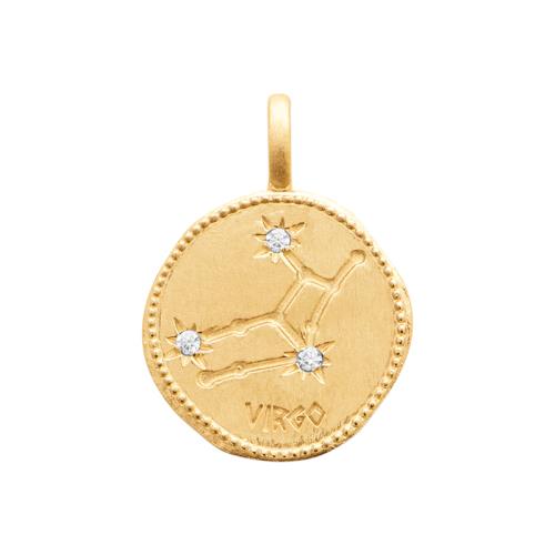 Collier avec pendentif constellation signe astrologique plaqué or