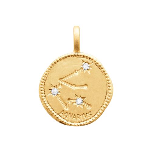 Collier avec pendentif constellation signe astrologique plaqué or