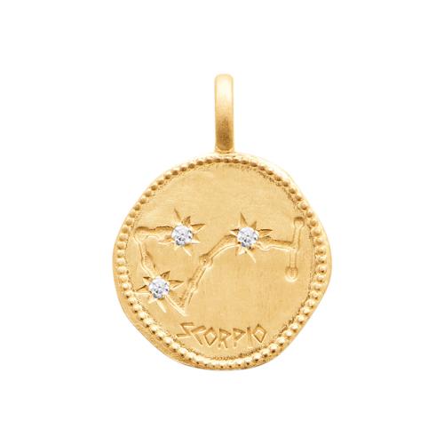 Collier avec pendentif constellation signe astrologique plaqué or