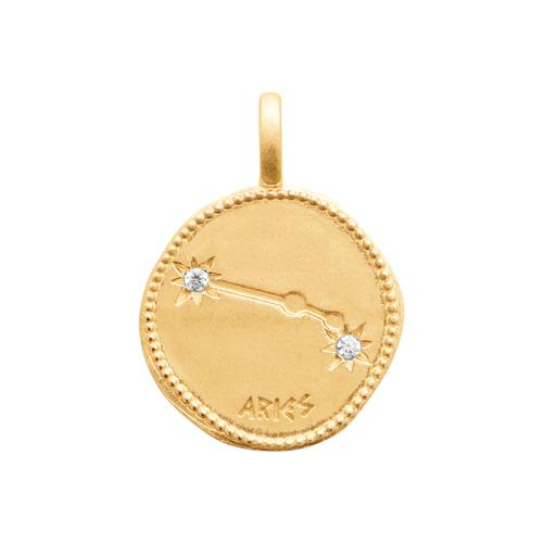 Collier avec pendentif constellation signe astrologique plaqué or