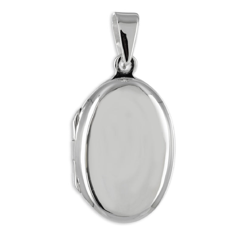 Collier pendentif porte-photo oval en argent