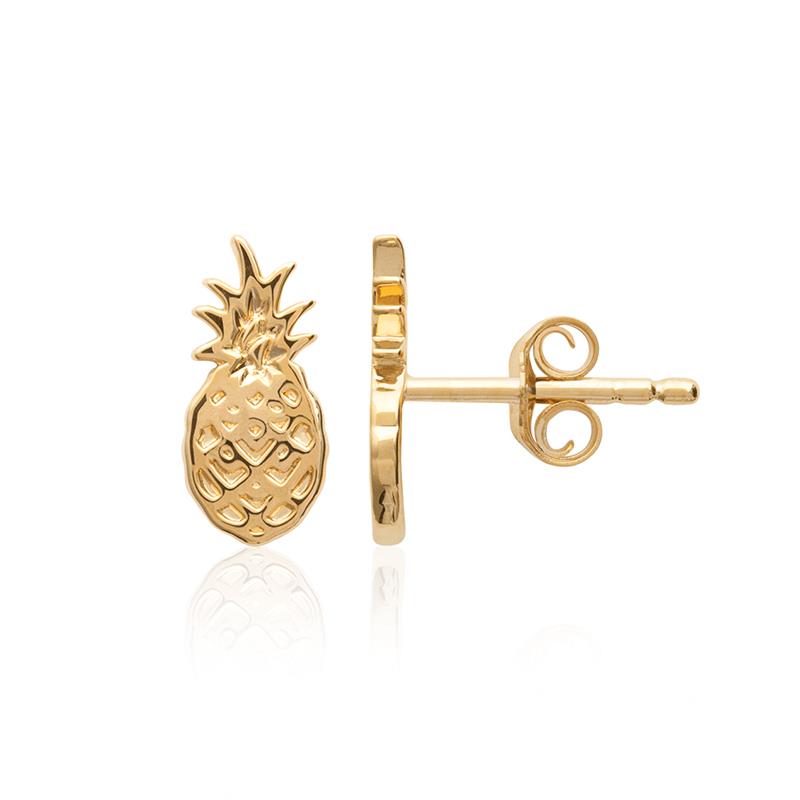 Boucles d'oreilles ananas plaqué or