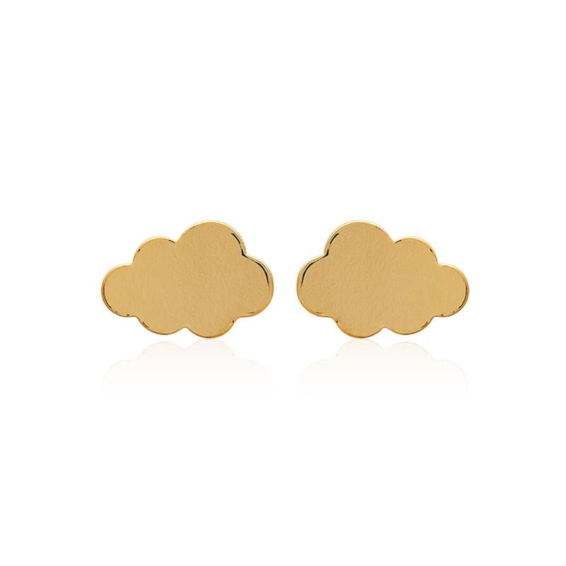 Boucles d'oreilles puces nuage plaqué or