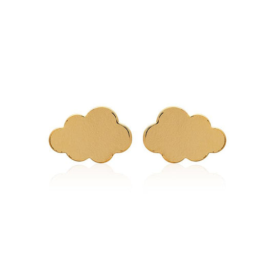 Boucles d'oreilles puces nuage plaqué or