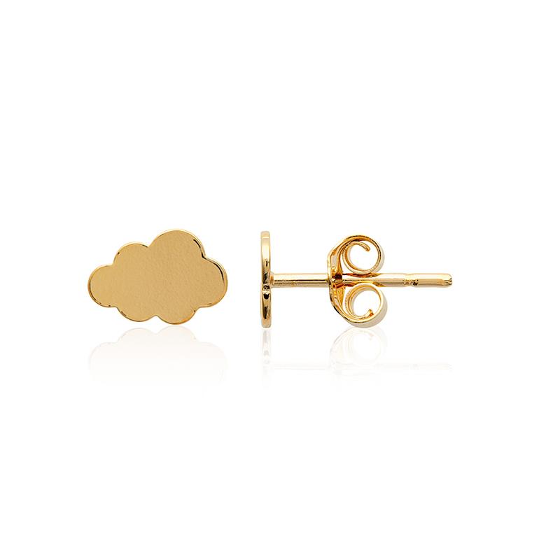 Boucles d'oreilles puces nuage plaqué or