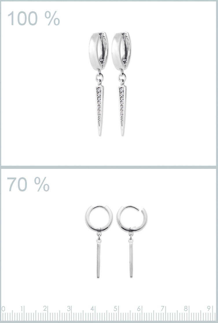 Boucles d'oreilles créoles pic argent
