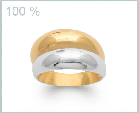 Bague bicolore argent plaqué or