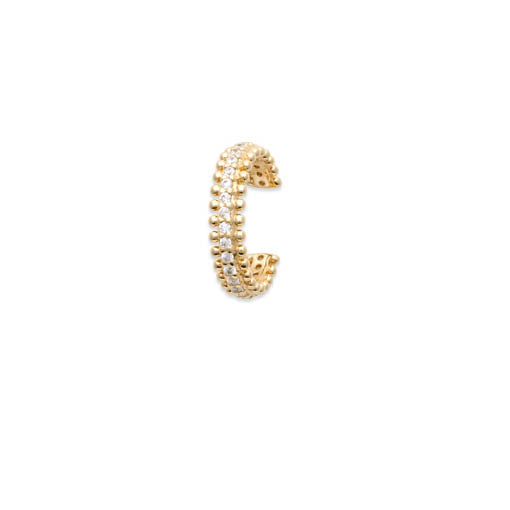 Bijou d'oreille Ear cuff serti de zircons plaqué or