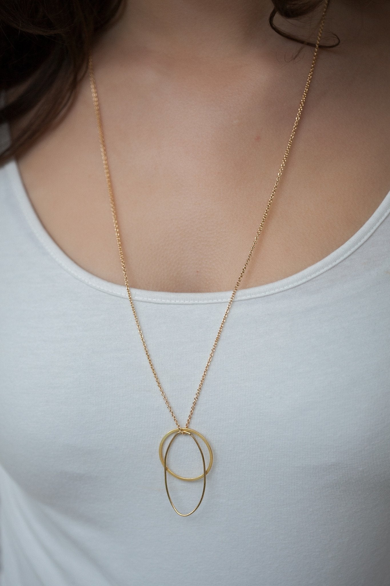 Sautoir 2 ronds plaqué or