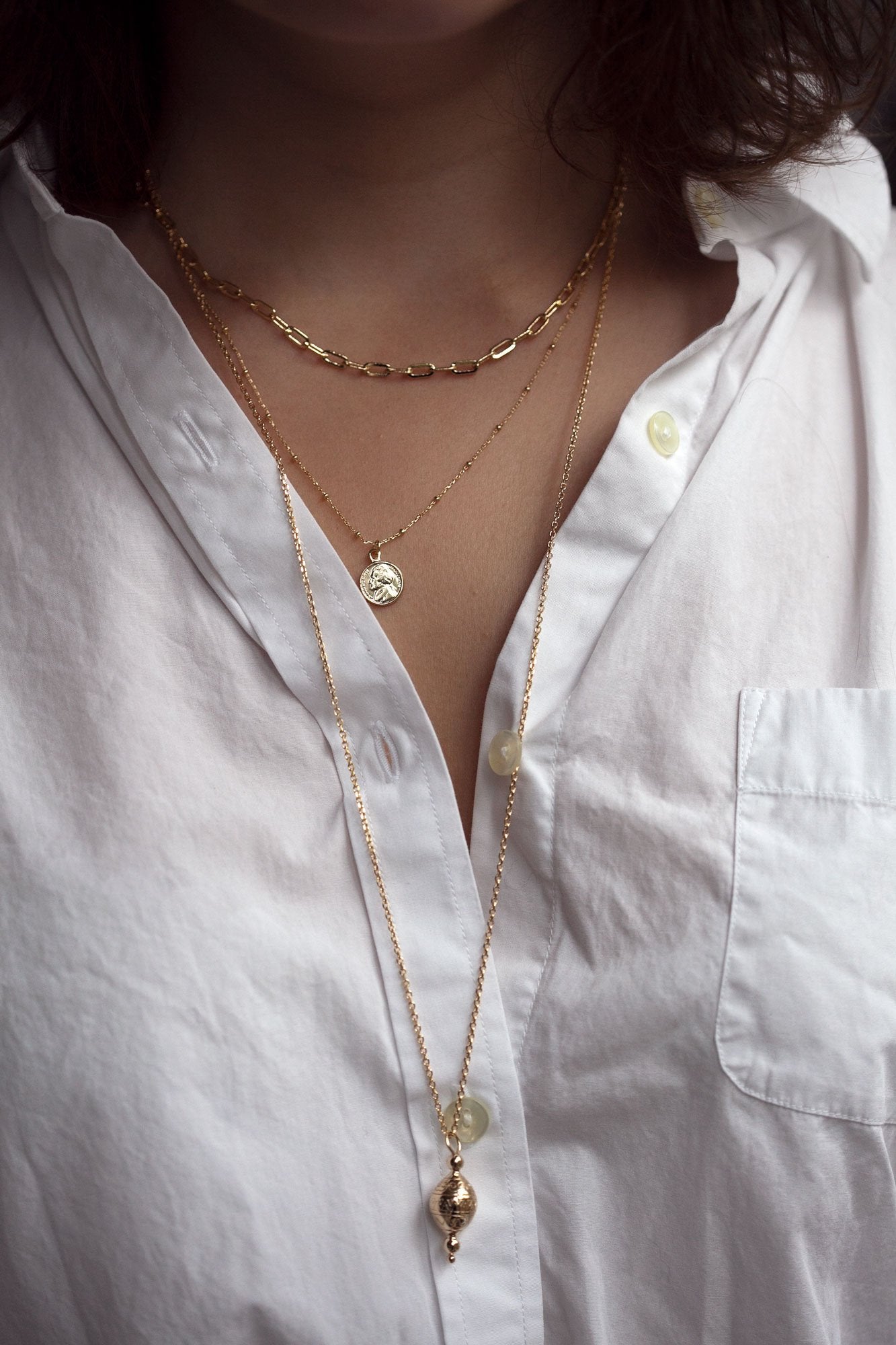 Collier grands maillons plaqué or