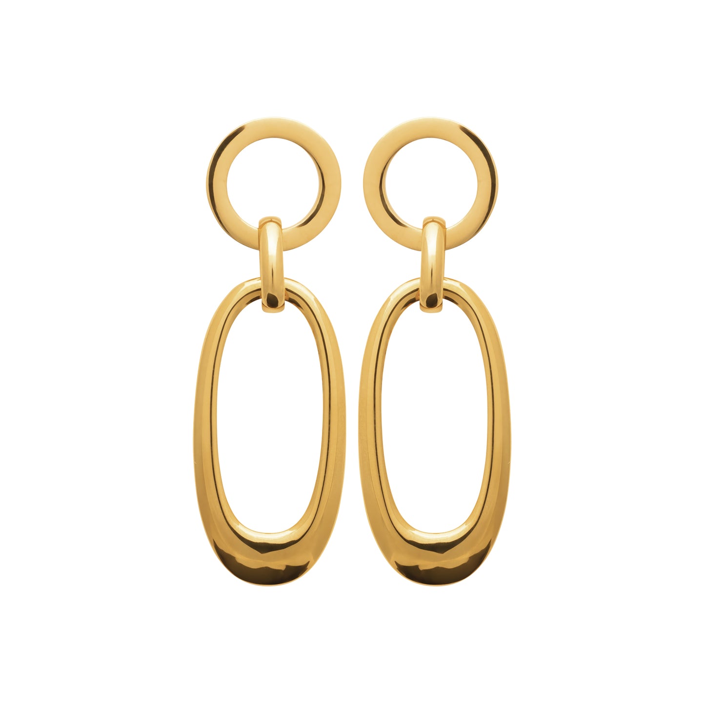 Boucles d'oreilles pendantes en acier doré