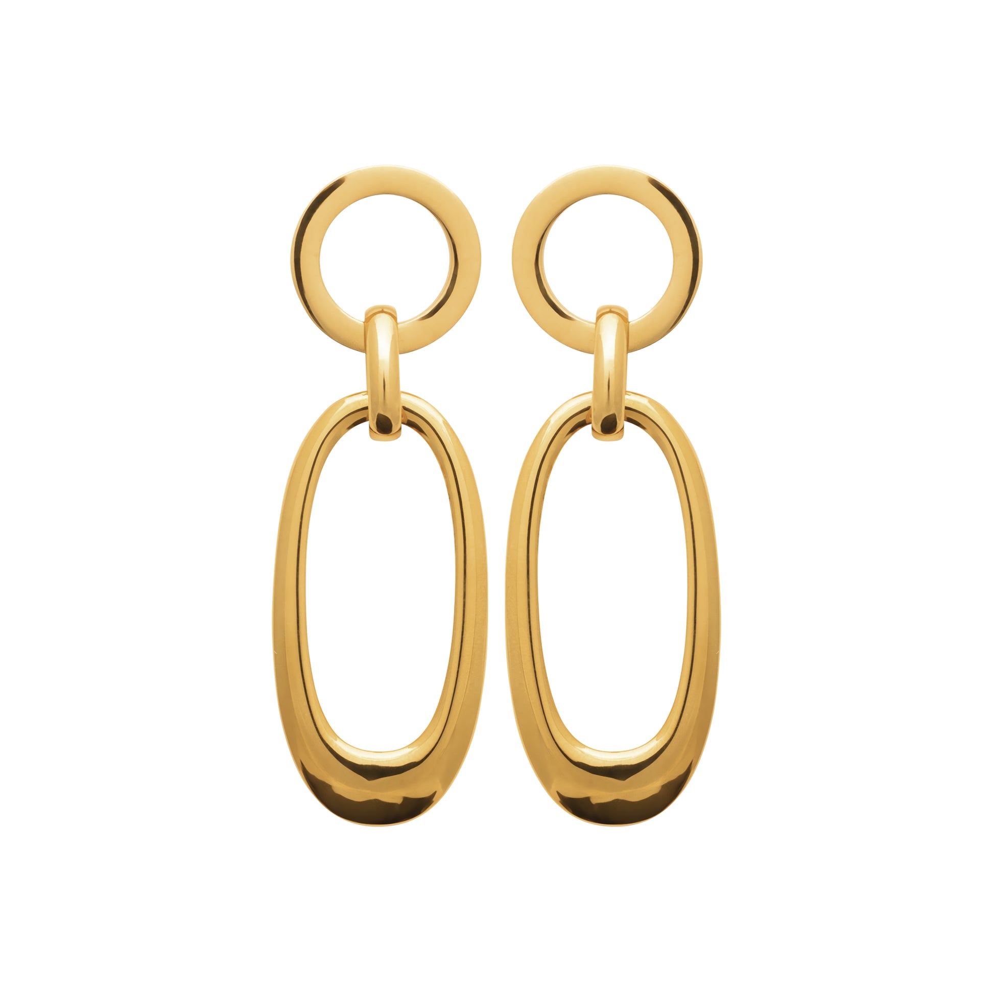 Boucles d'oreilles pendantes en acier doré