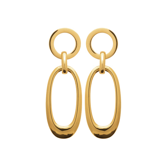Boucles d'oreilles pendantes en acier doré