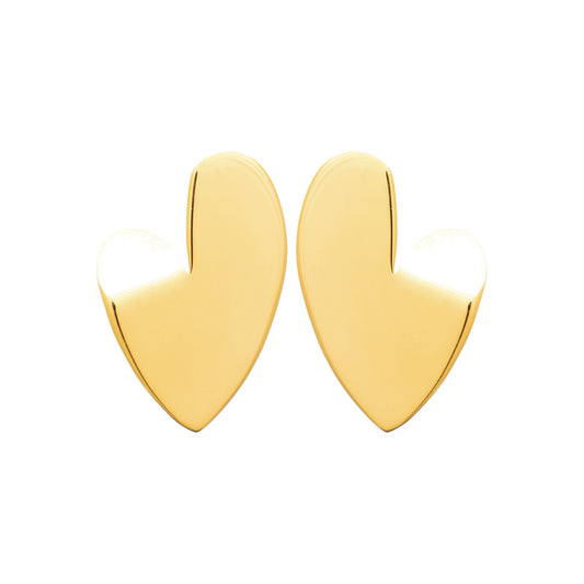 Boucles d’oreilles cœur doré en acier doré
