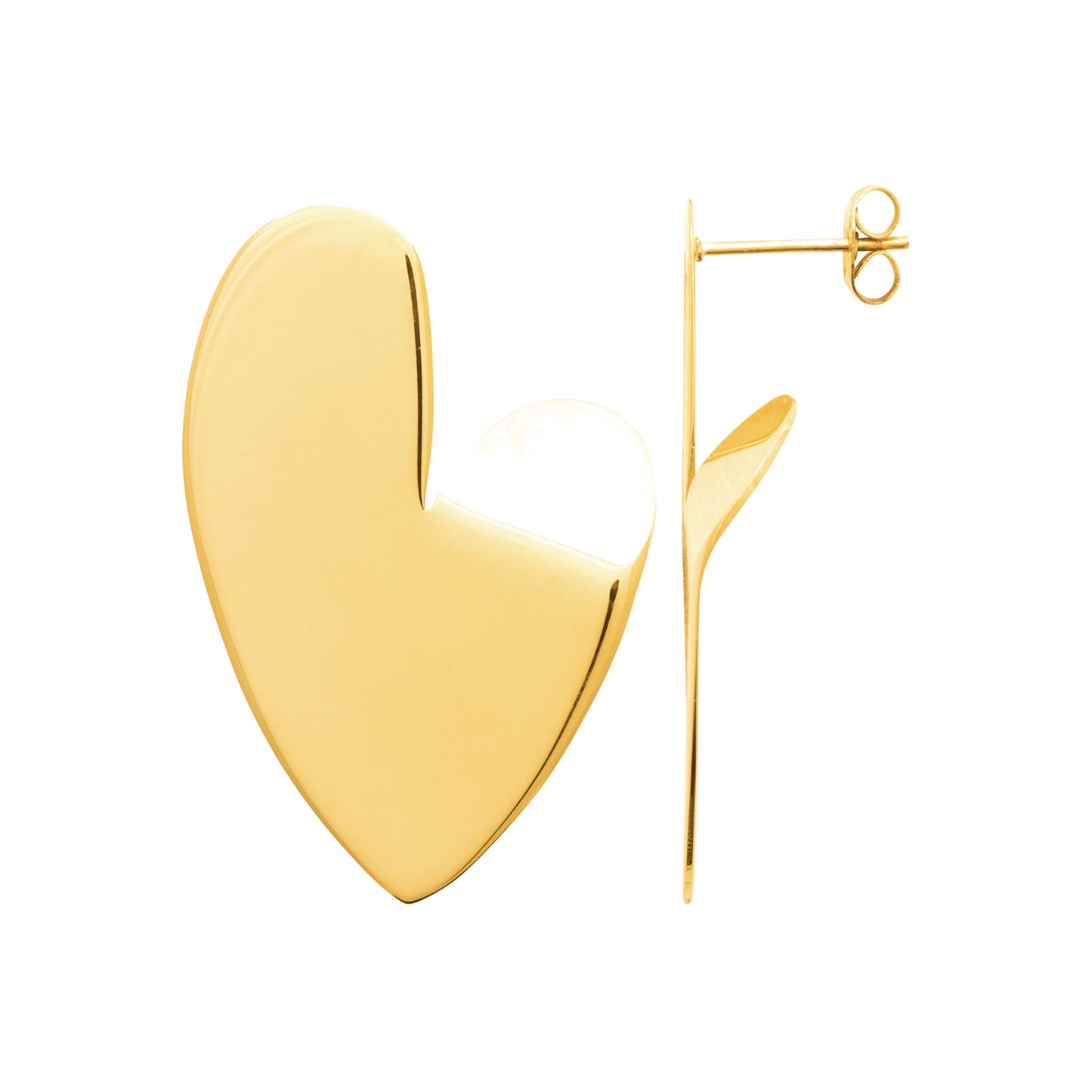 Boucles d’oreilles cœur doré en acier doré