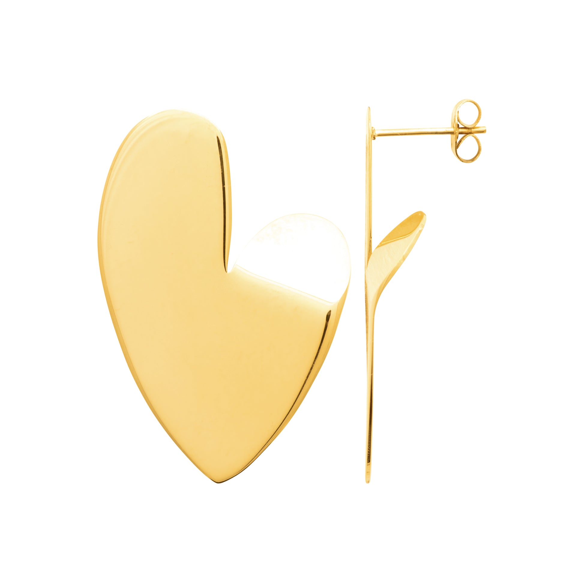 Boucles d’oreilles cœur doré en acier doré