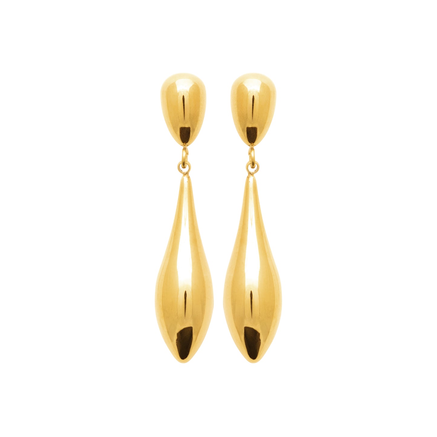 Boucles d’oreilles pendantes goutte en acier doré