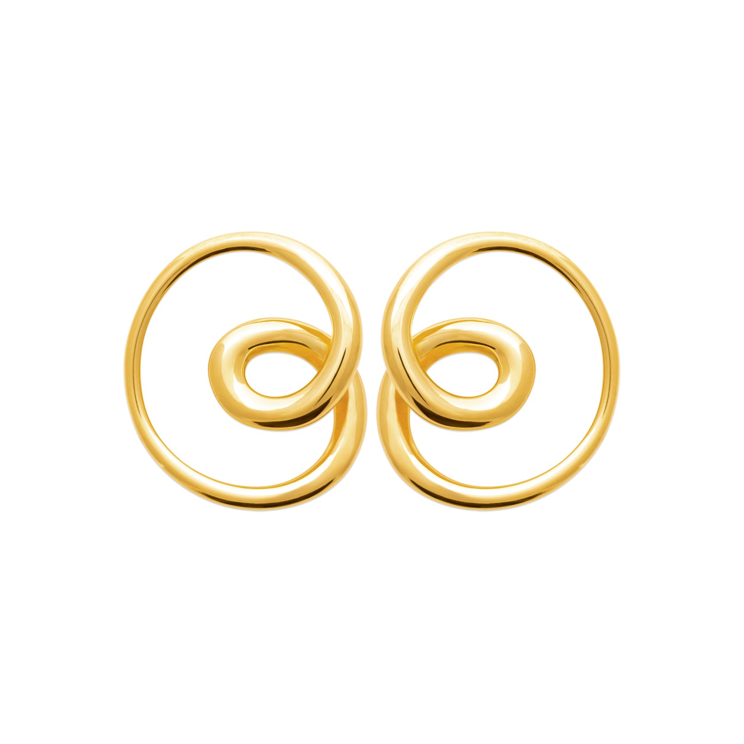 Boucles d’oreilles dorées spirales en acier inoxydable – design artistique et moderne