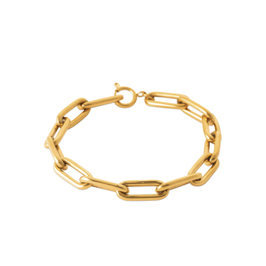 Bracelet homme doré à maillons – acier inoxydable 21 cm