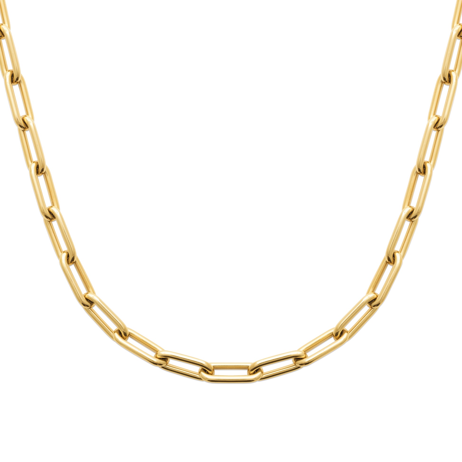 Collier chaîne en acier doré