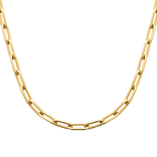 Collier chaîne en acier doré