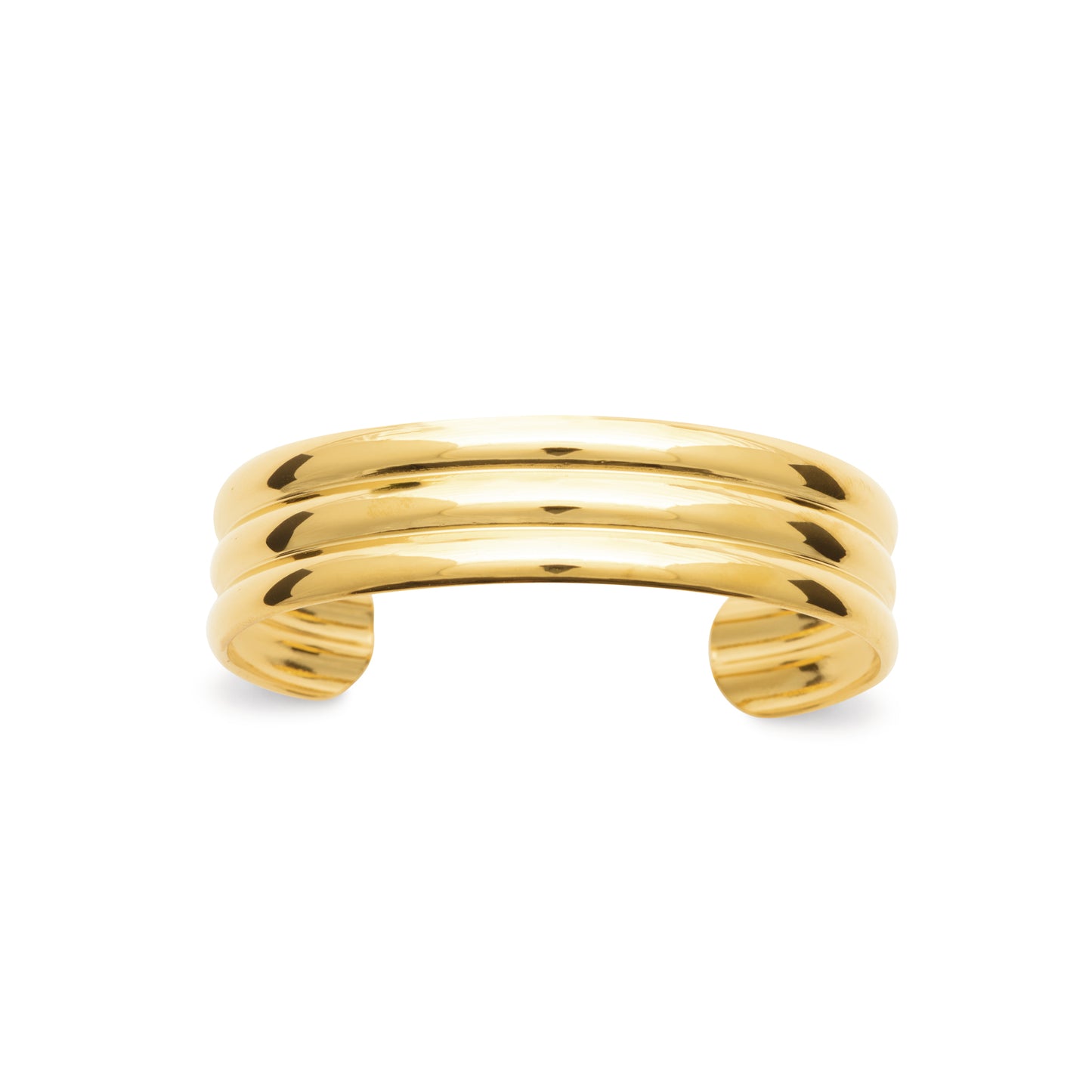 Bracelet jonc doré triple anneaux – acier inoxydable