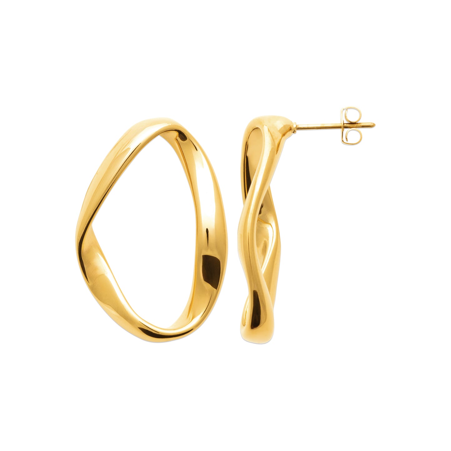 Boucles d’oreilles torsadées dorées en acier doré