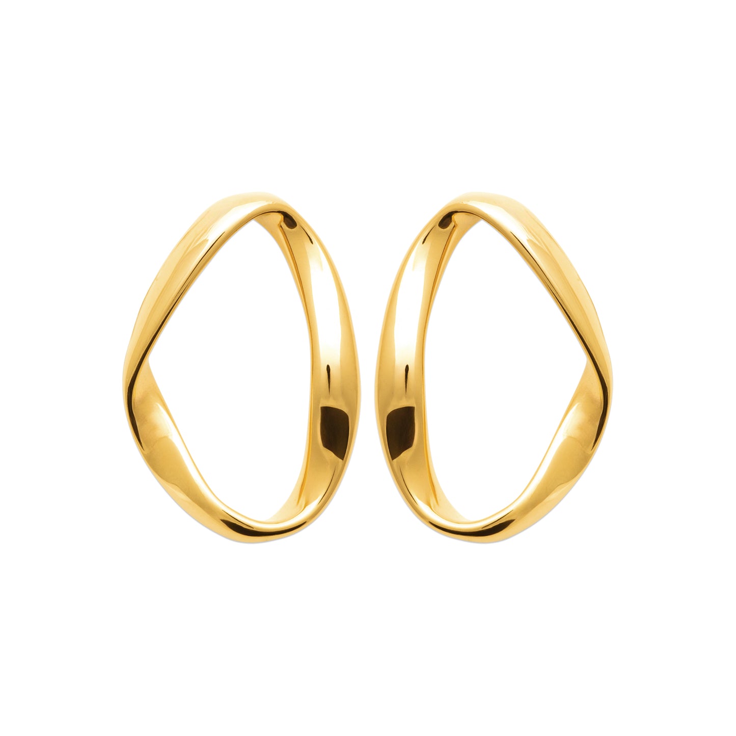 Boucles d’oreilles torsadées dorées en acier doré