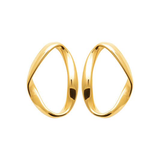Boucles d’oreilles torsadées dorées en acier doré