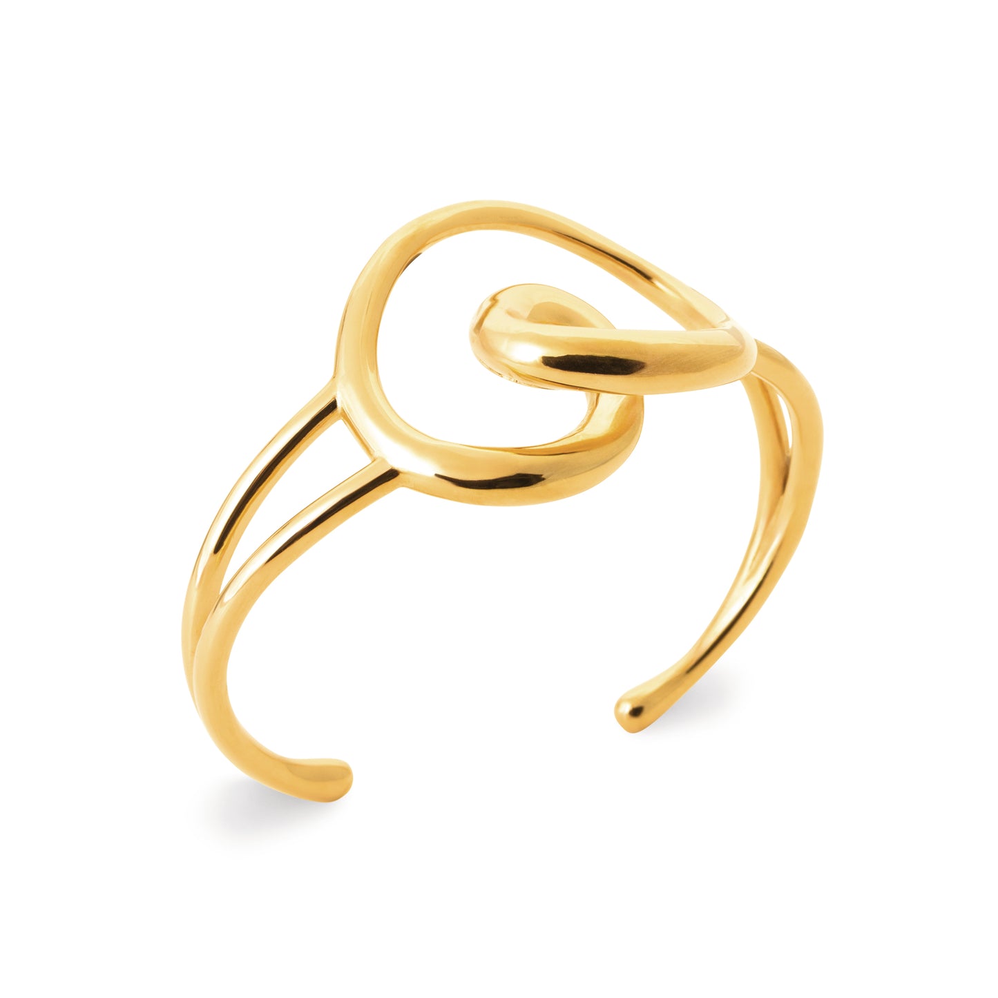 Bracelet jonc doré avec motif spirale en acier inoxydable