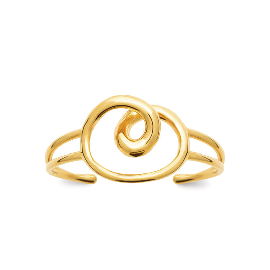 Bracelet jonc doré avec motif spirale en acier inoxydable