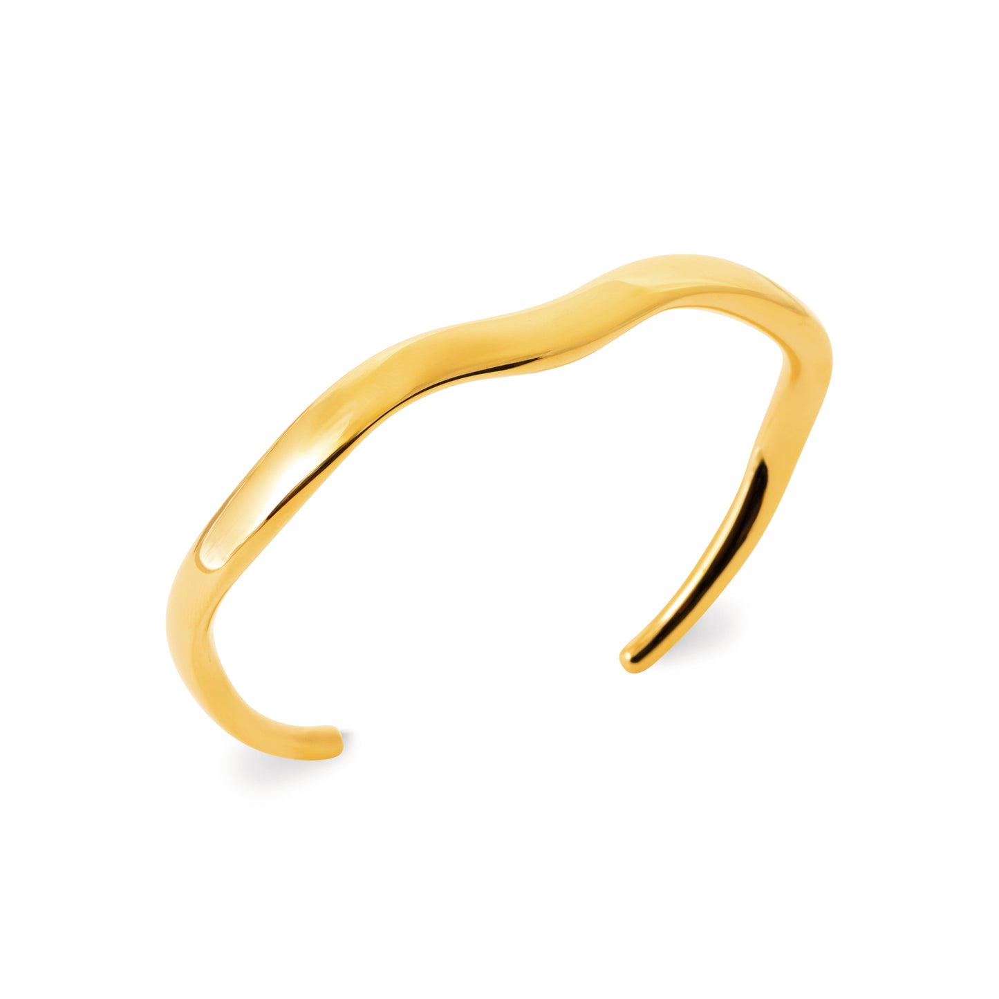 Bracelet jonc doré ondulé – acier inoxydable