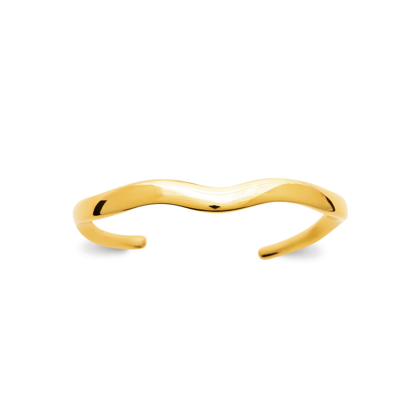 Bracelet jonc doré ondulé – acier inoxydable