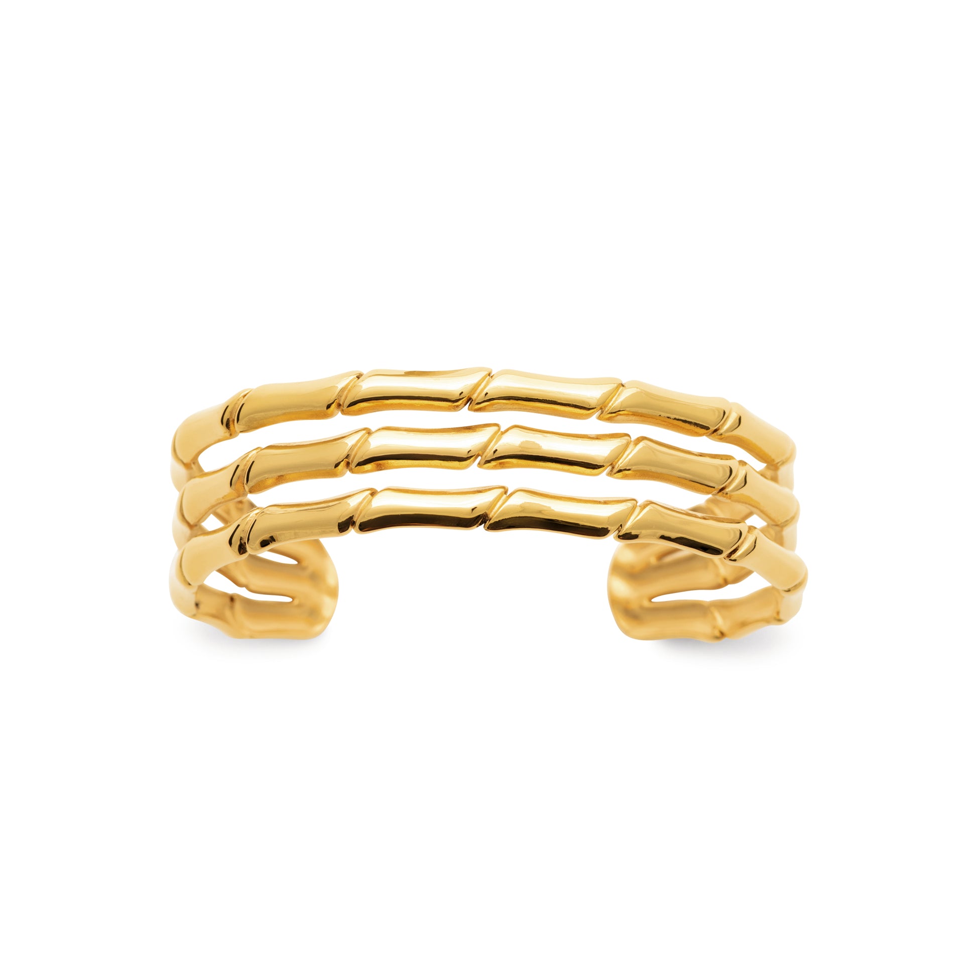 Bracelet jonc triple en acier doré