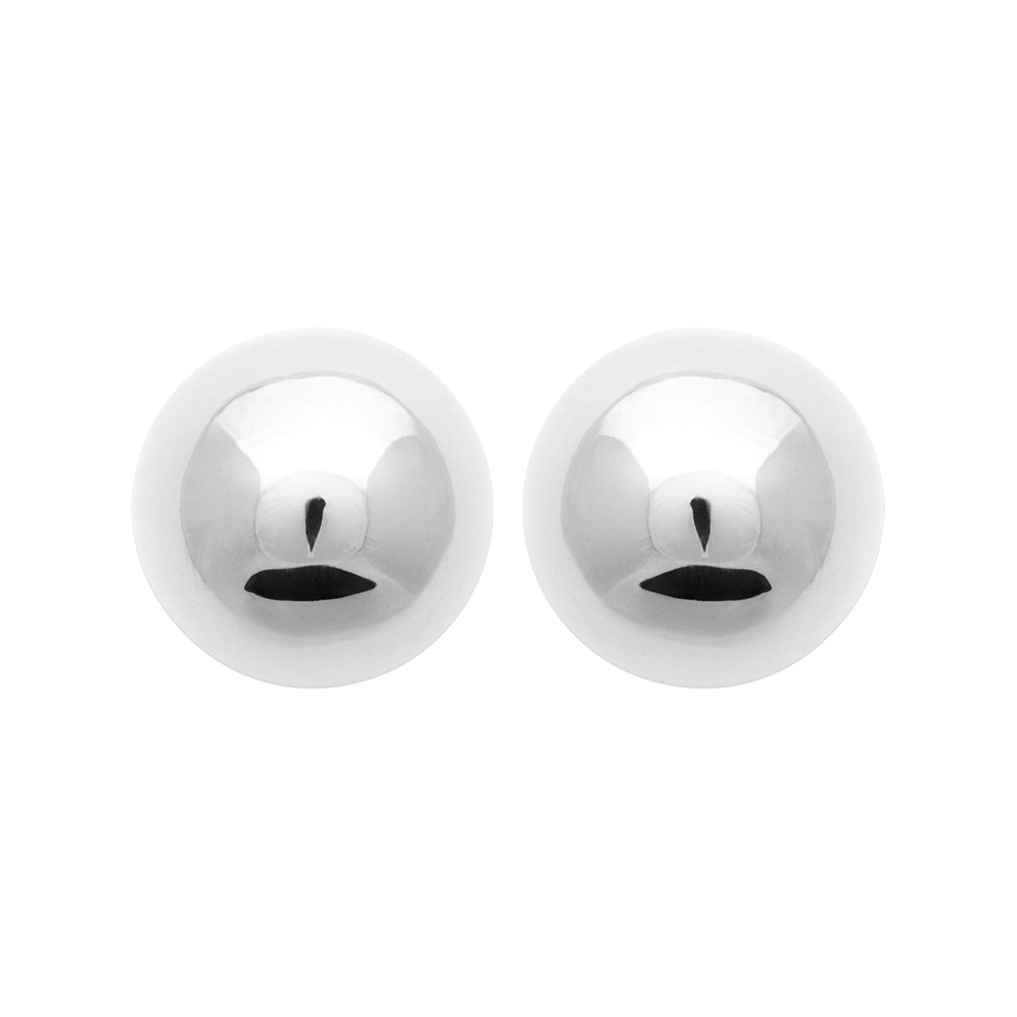Boucles d’oreilles puces boule – Acier argenté 14 mm