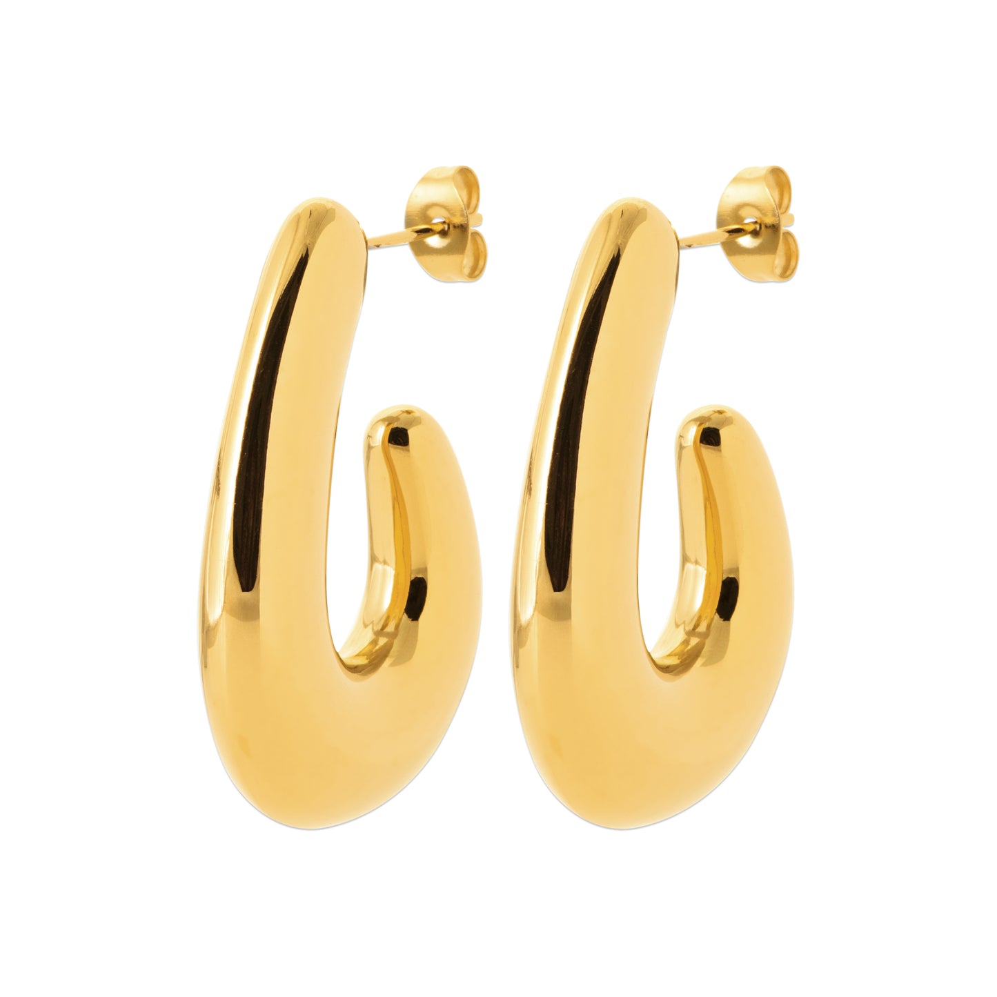 Boucles d’oreilles dorées design – en acier inoxydable